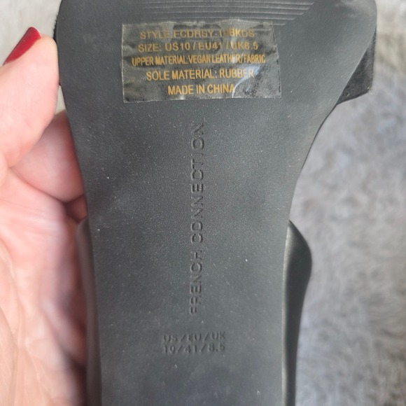 New French Connection Black Pointed Toe Stiletto D'Orsay Heels Size 10 - Picture 4 of 5